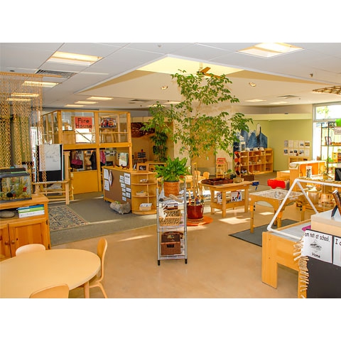 Broad view of whole classroom learning areas
